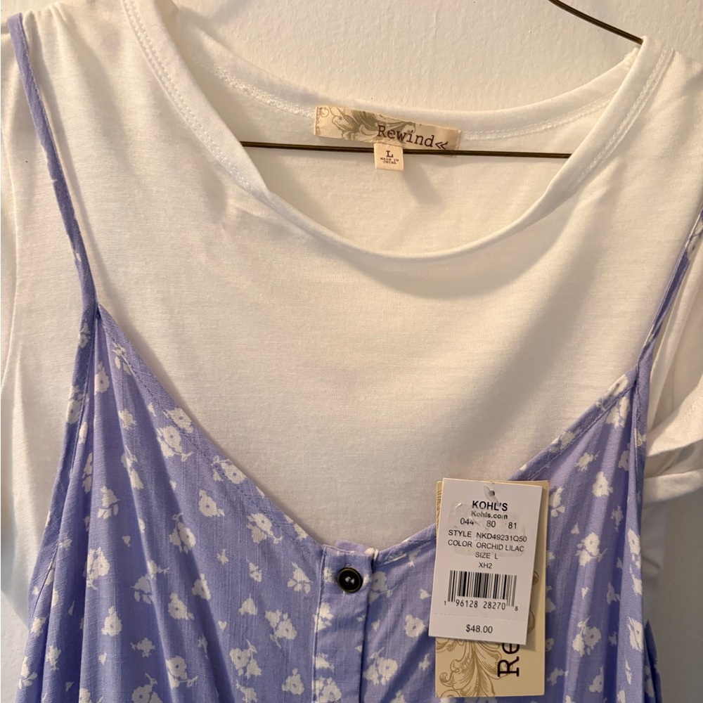 Rewind White Top with Lilac Floral Slip Dress